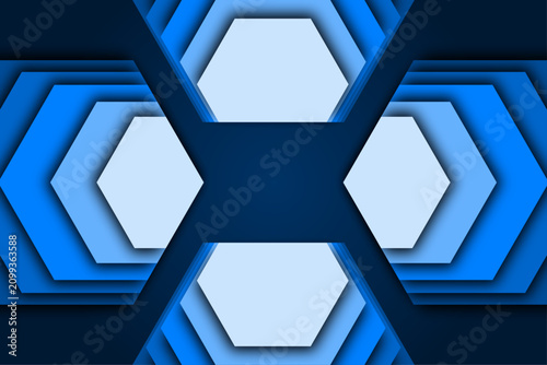 Layered Blue Hexagon Pattern for Technology Branding, Presentation Backgrounds and Digital Campaigns