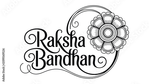 Fotografie Elegant raksha bandhan decorative design featuring cursive typography with intri