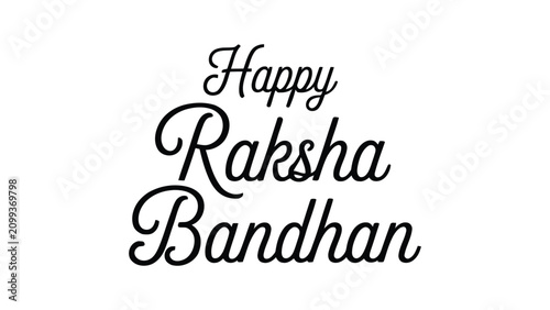 Schilderij op canvas Festive raksha bandhan greeting design featuring decorative cursive typography r