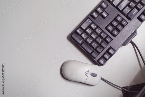 Modern Office Setup with Keyboard and Mouse