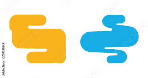 Foto Fluid liquid shapes with smooth curves in bright colors for graphic design and w