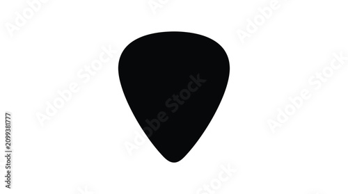 Guitar Pick Silhouette On White Background plectrum