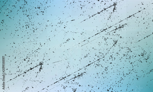 Quadro su tela Abstract light blue gradient background with a distressed grunge texture overlay featuring subtle scratches and worn particles for a vintage aesthetic and modern design projects