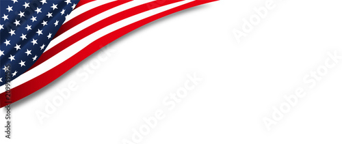 Εκτύπωση καμβά American flag draped corner frame realistic fabric folds patriotic vector backgr