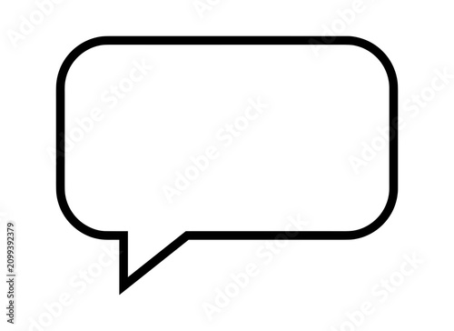 Quadro su tela Simple blank rectangular speech bubble icon as transparent cutout