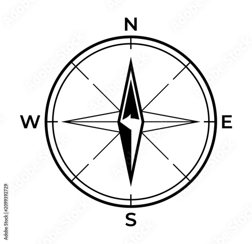 Obraz na płótnie Navigation compass directional icon on transparent background