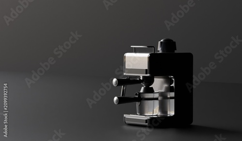 Espresso machine, automatic coffee machine, 3D illustration.