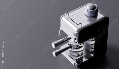 Espresso machine, automatic coffee machine, 3D illustration.