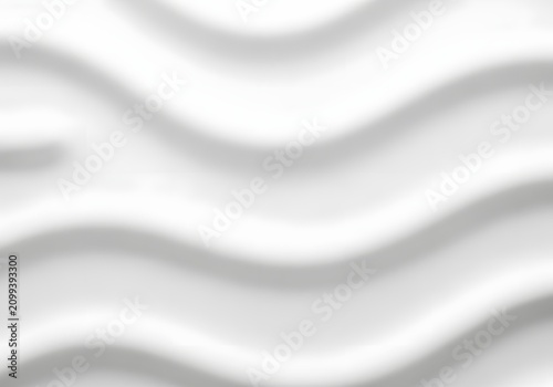 An abstract white background with soft flowing waves and smooth light and shadow lines
