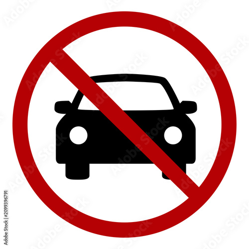 No Cars Forbidden Traffic Sign Prohibited Motor Vehicle Entry Symbol Icon