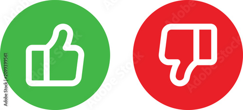 Tableau sur toile Minimalist line art hand gesture set showing like and dislike symbols