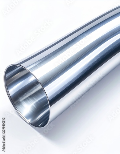 Gleaming, polished metal tube with a reflective, cylindrical interior