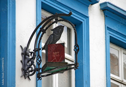 Schild einer Buchhandlung in Hameln