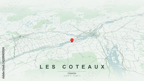 Photos Modern minimalist vector map of Les Coteaux, Quebec