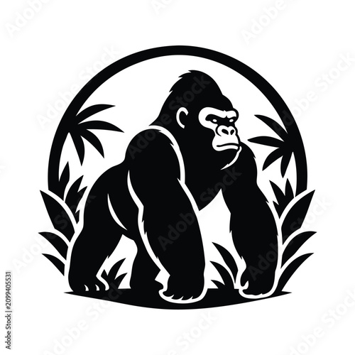 Gorilla silhouette, gorilla silhouettes, silhouette gorilla, king of the jungle gorilla vector silhouette, bold gorilla silhouette