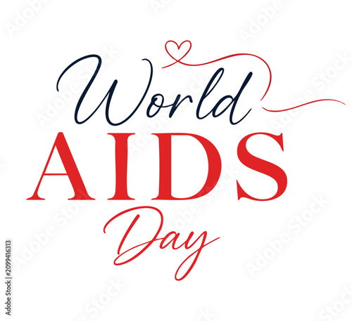 World AIDS Day Logo with Heart Symbol