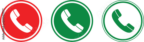 Slika na platnu Telephone icons, call status symbols, phone communication, incoming and outgoing