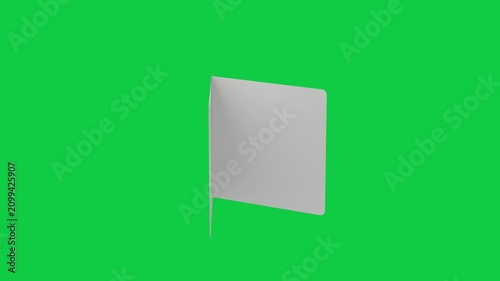 Baby card rotating, opening after spin, revealing interior on transparent background to show design