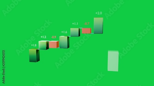 Left prism lighting up starting 3D waterfall chart, bars rising showing total 6