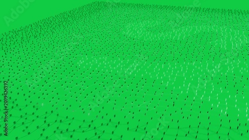 Bright point starting net glowing net expanding filling tilting showing growth on transparent void