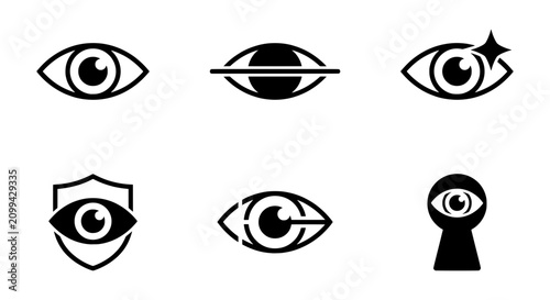 Foto Eye Icons Set: Vision, Security, Surveillance, Insight, Observation, Keyhole, Pr