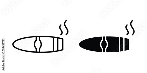 Cigar icon in black and white, best for Business