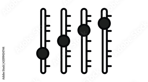 Fotografie Audio mixer equalizer faders control icon.