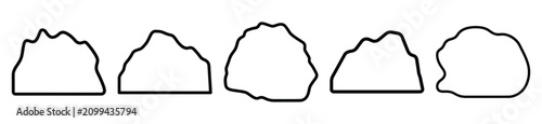 Fotografie giggle lake drawing line art symbol and funny outline vector icon set