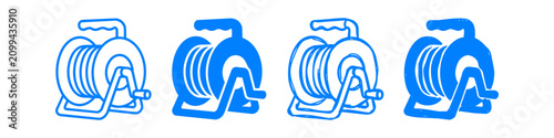 фотографія Four variations of a blue hose reel icon