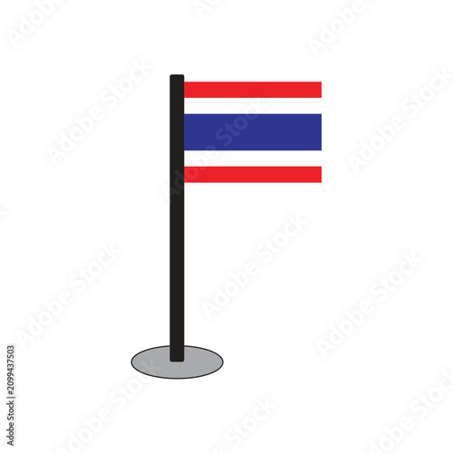 Cuadro en lienzo Illustration of the Thai flag