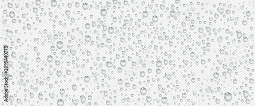 Vászonkép Condensation water drops on transparent background