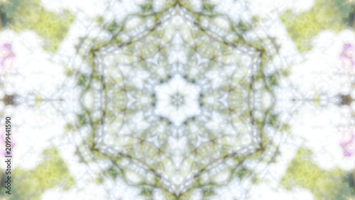 фотографія Bright bokeh kaleidoscope abstract background, soft blurred nature mandala patte