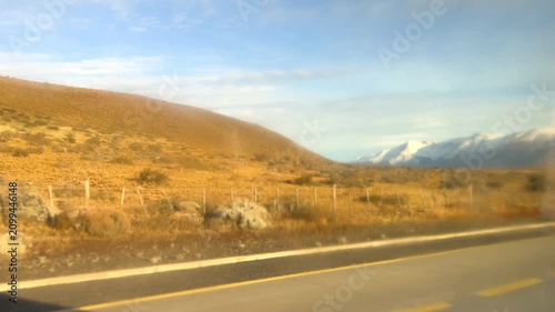 Cinematic view of mountains, rivers and pristine landscapes in Chilean Patagonia under daylight. Untouched wilderness with dramatic peaks, valleys and natural scenery in southern Chile.