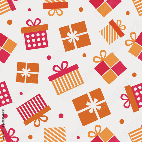 Colorful gift boxes are arranged in a pattern for a festive occasion