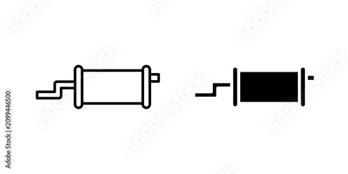 Tableau sur toile Exhaust pipe icon in outline and solid style, isolated on white background