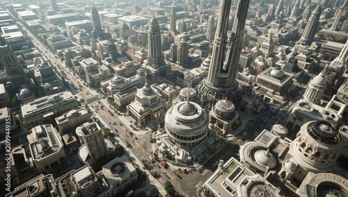 View of a Large Modern City With Tall Buildings and Busy Streets During the Day