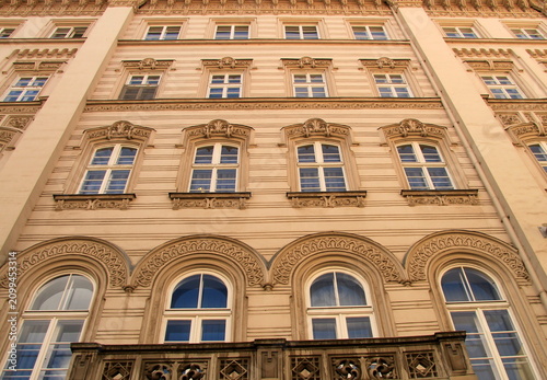 Roofs, windows of old houses and palaces in Vienna Austria. Baroque buildings Vienna