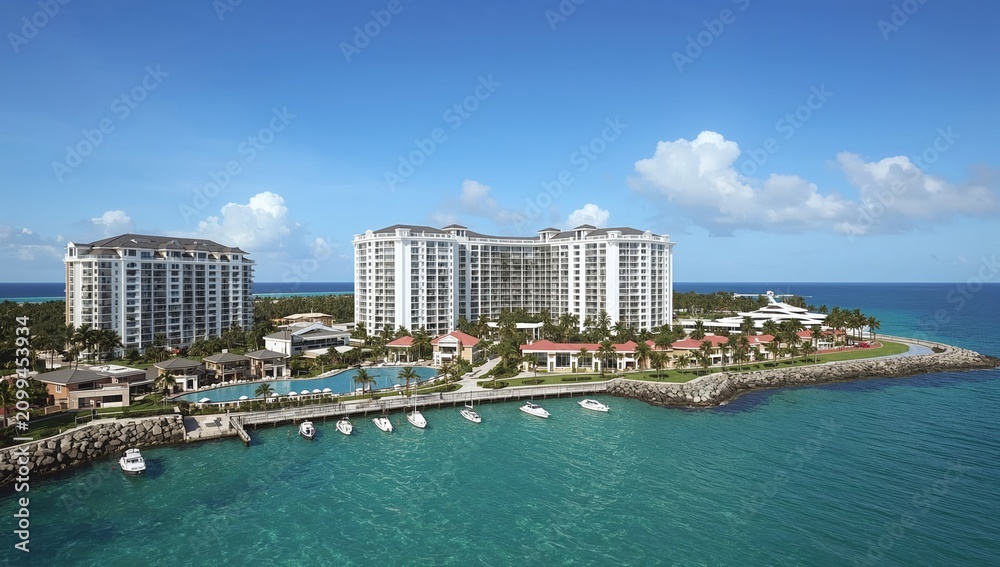 Obraz premium Luxury Boats Docked at a Waterfront Area in a Sunny Location During the Daytime