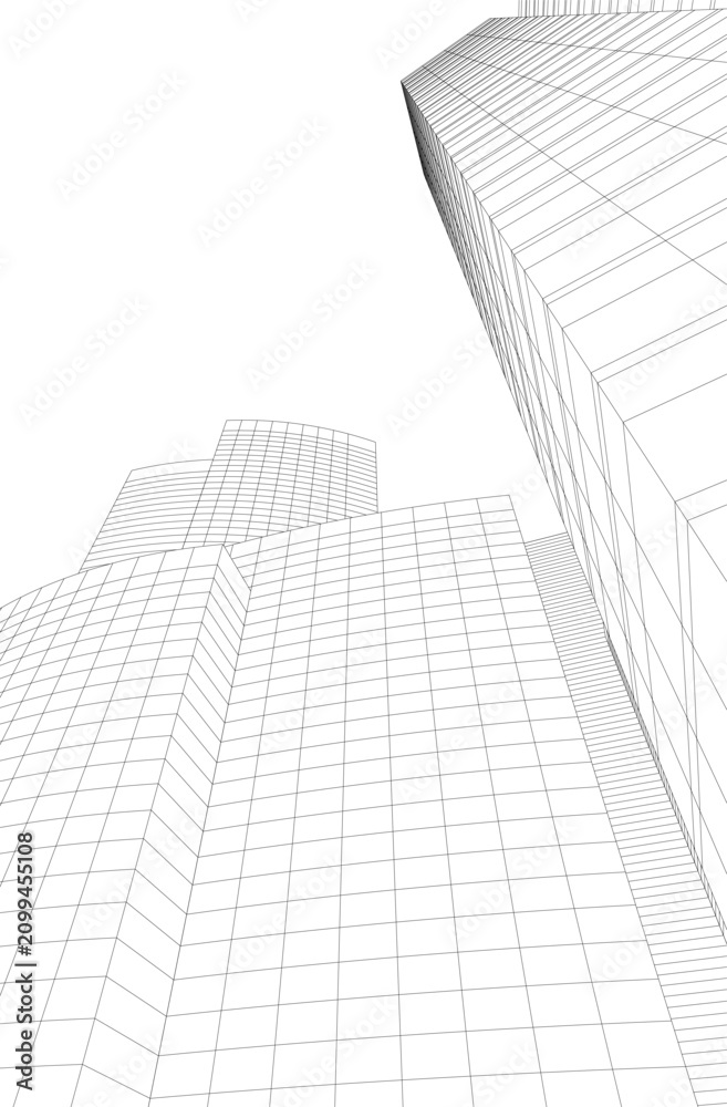 Fototapeta premium architectural buildings vector 3d illustration