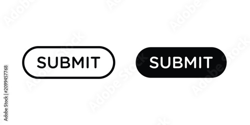 Photos Submit button icon black and white pictogram set