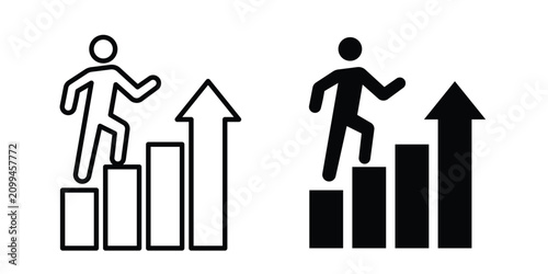 Bild auf Leinwand Personal development icon black and white pictogram set