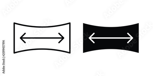 Foto Stretchable fabric icon black and white pictogram set