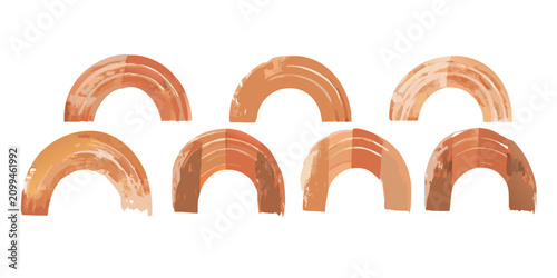 Abstract Set of Earthy Watercolor Brushstroke Arches