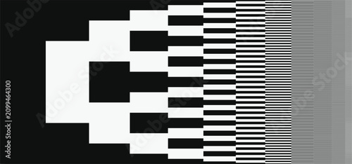Принти на полотні Fractal branching halftone pattern with black and white lines on a dark backgrou