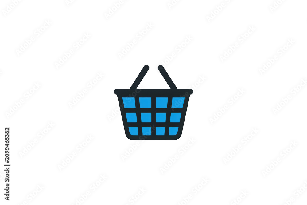 Fototapeta premium Shopping basket icon representing e-commerce, online retail, consumer commerce, groceries and purchasing products