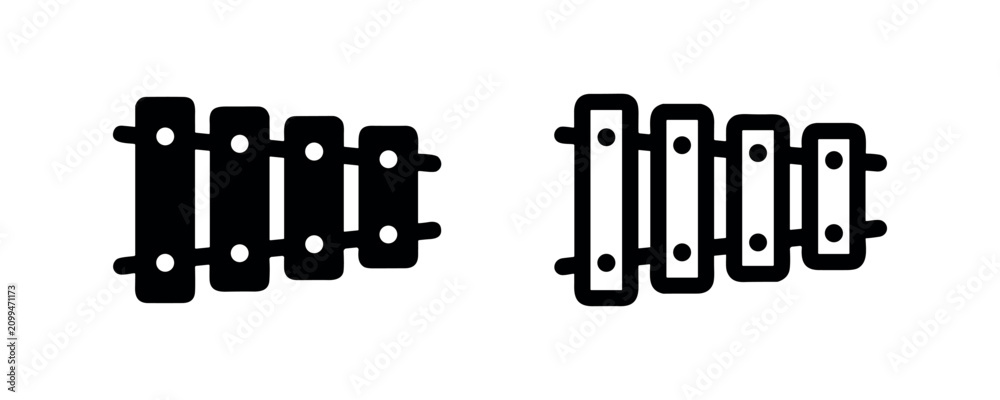 Obraz premium Xylophone musical instrument icon in glyph and outline style