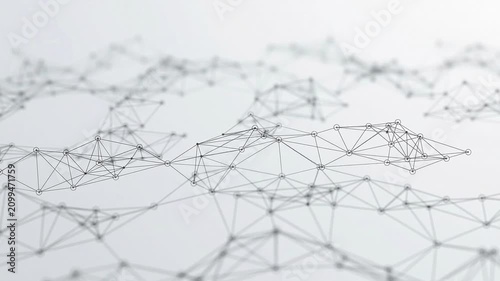 Abstract network connection nodes isolated on white background