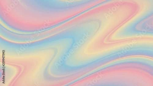 Abstract holographic liquid background with soft pastel rainbow colors