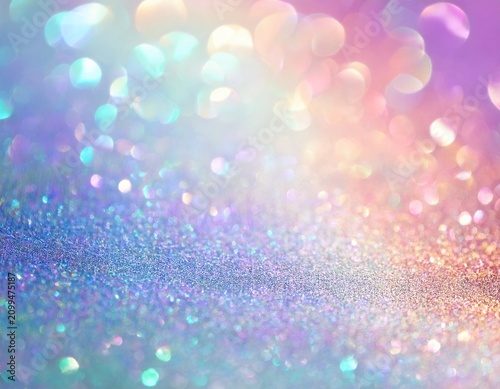 abstract iridescent glitter texture background with soft pastel colors and dreamy bokeh light effects
