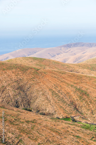 Fuerteventura island Canary islands Spain. At the top of the mountain pass that gives access to the historic town of Betancuria via the FV-30 road, is the Guise and Ayoze and Morro Velosa viewpoint, 
